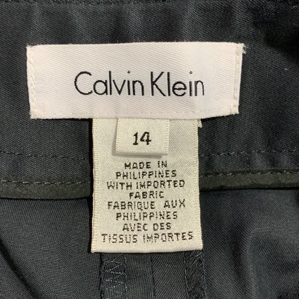 Calvin Klein Dark Navy Blue creased work pants / office pants Size 14 good cond - Picture 5 of 7